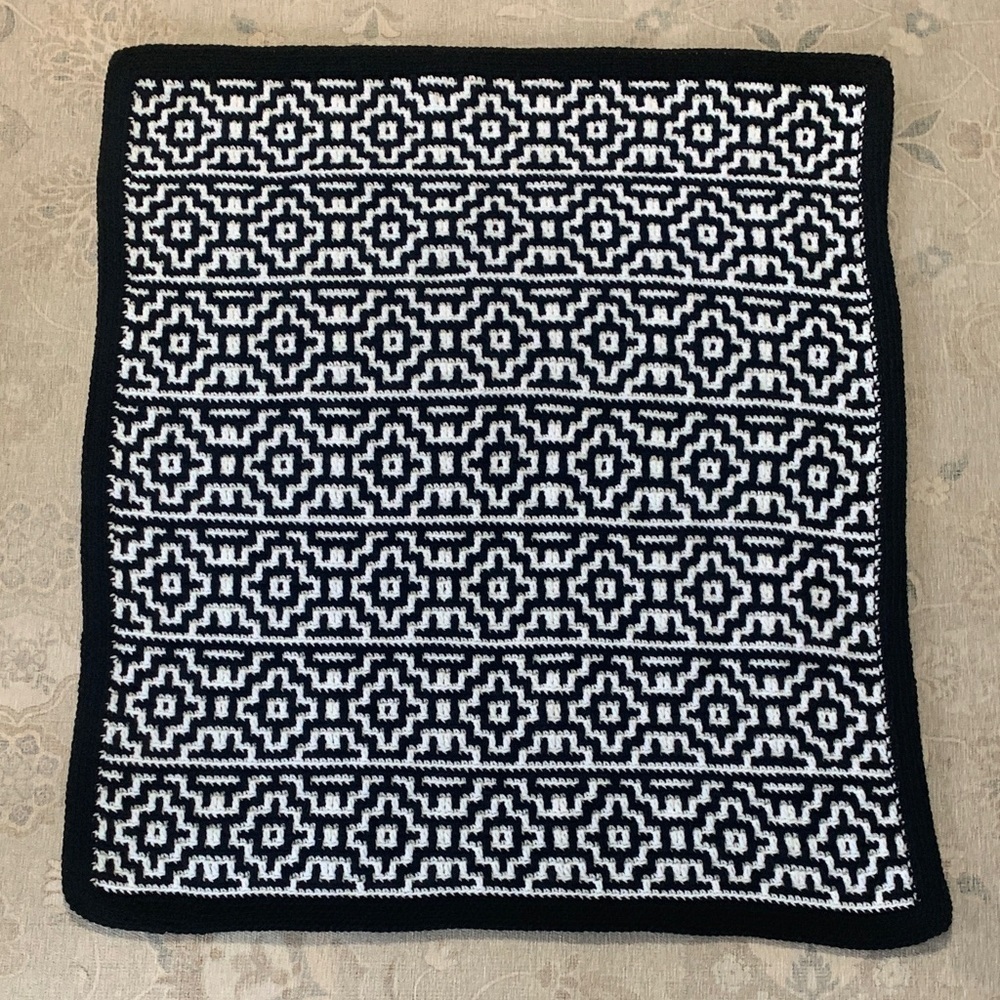 Handcrafted Mosaic Crochet Geometric Blanket